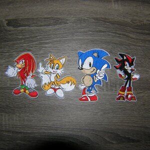 (4) Lot of Sonic The Hedgehog Characters Embroidered Iron On Patches
